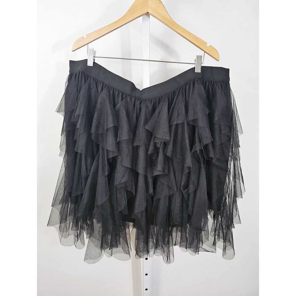 Torrid Nightfall Black Size 3/22-24 Ruffled Tulle Mini Skirt Witchy Whimsygoth